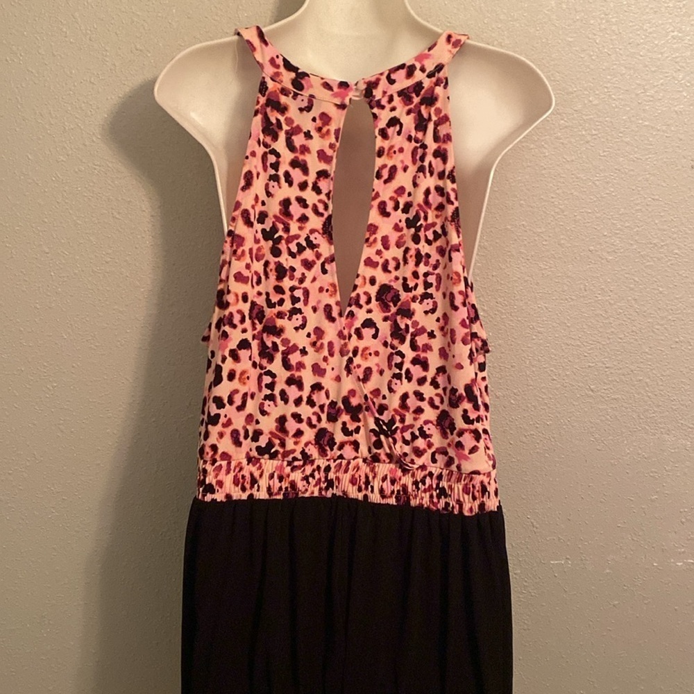 Torrid pink black leopard halter pocketed romper 1X 14 16 - Picture 8 of 13